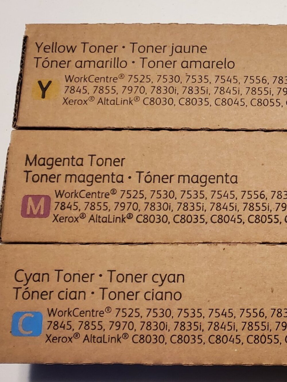 GENUINE XEROX TONER COLOR SET CYM for 7525 7530 7535 7545 7556 7830 7845 NEW